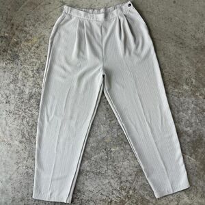 Vintage Alyssa Carr Tapered High Rise Pleated Pants Gray Micro-Pattern Size 14